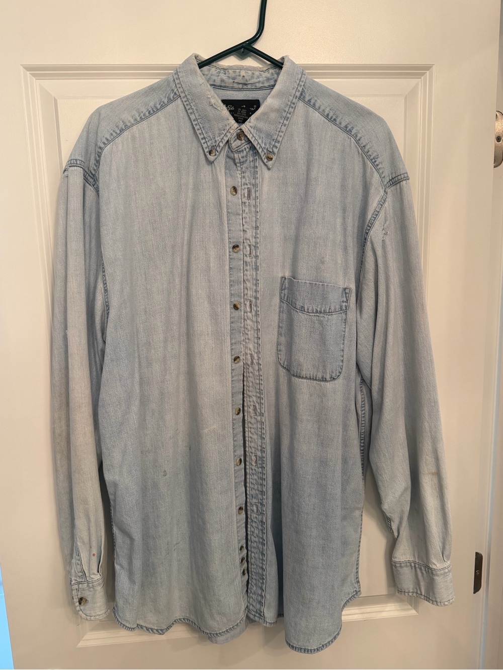Eddie Bauer Light Blue Denim Button-Down Shirt